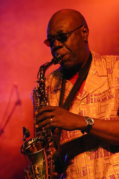 Manu Dibango at the Swiss World Music Festival, Vernier, Geneva, Switzerland,2005