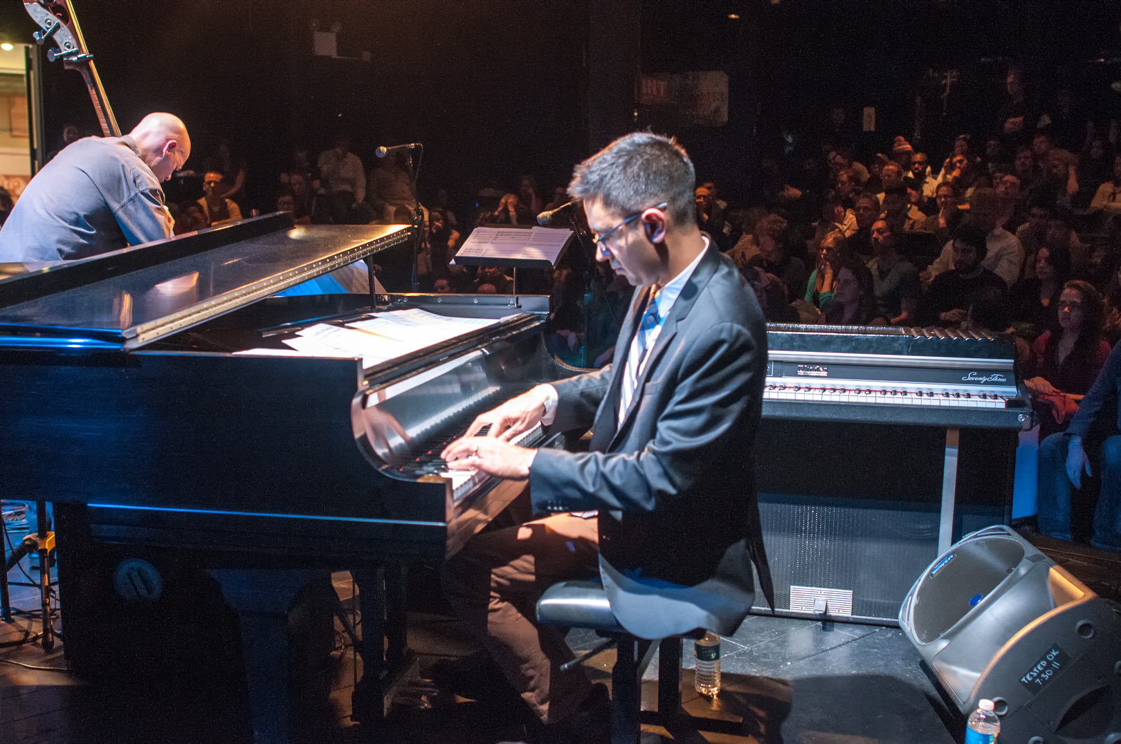 Vijay Iyer and Mark Helias with Nasheet Waits' Equality at le Poisson Rouge at Winter Jazzfest 2013