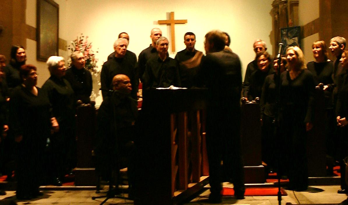 LD Frazier & Scott Stroman with the Eclectic Voices in St Luke's. Sevenoaks, UK