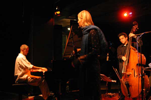 Vincent Membrez, Fanny Anderegg and Peter Gossweiler with "Fanny Anderegg Quartet" at Amr, Sud Des Alpes, Geneva, Switzerland, 2