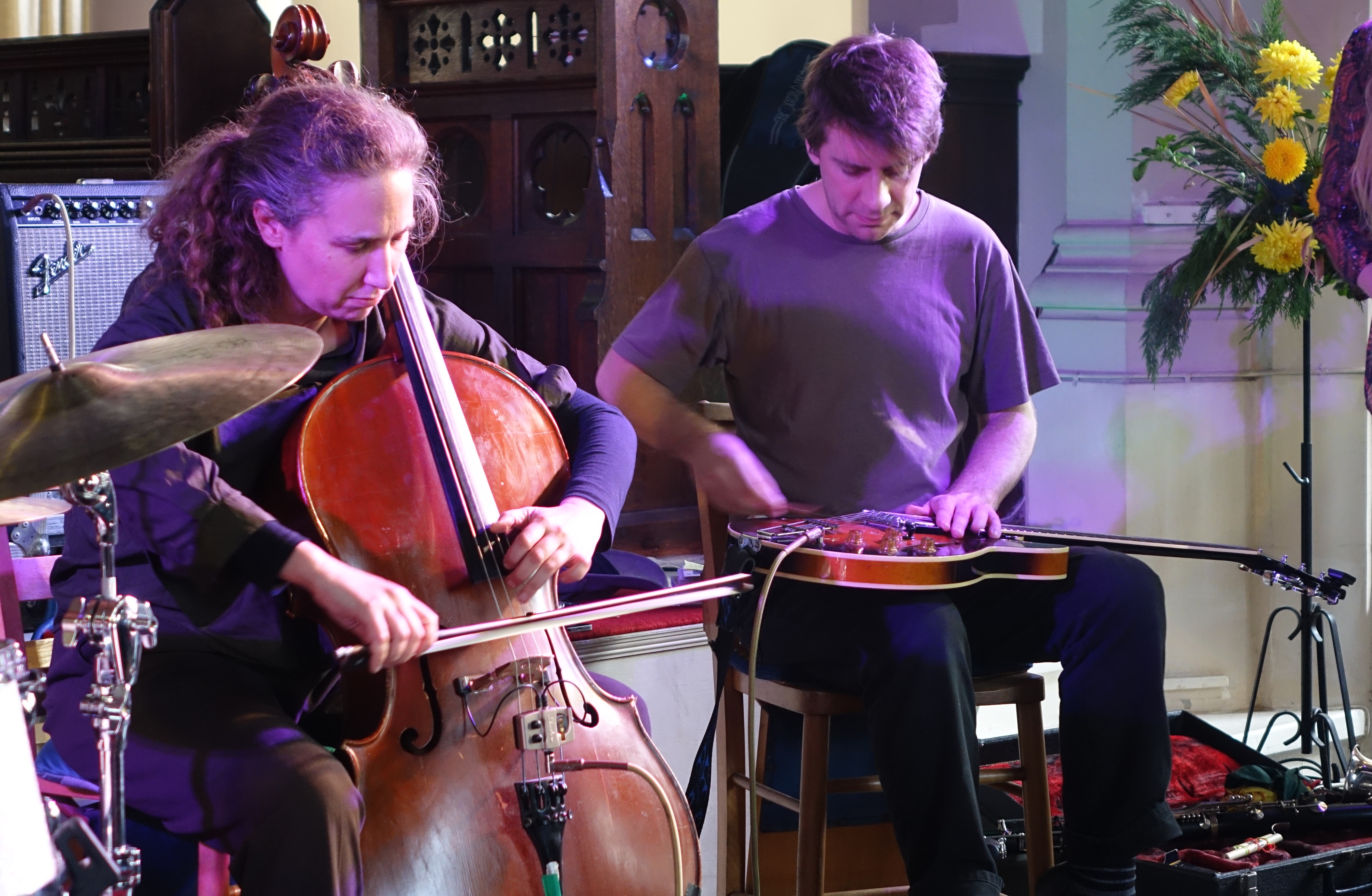 Hannah Marshall and David Birchall at Brighton Alternative Jazz Festival in October 2018