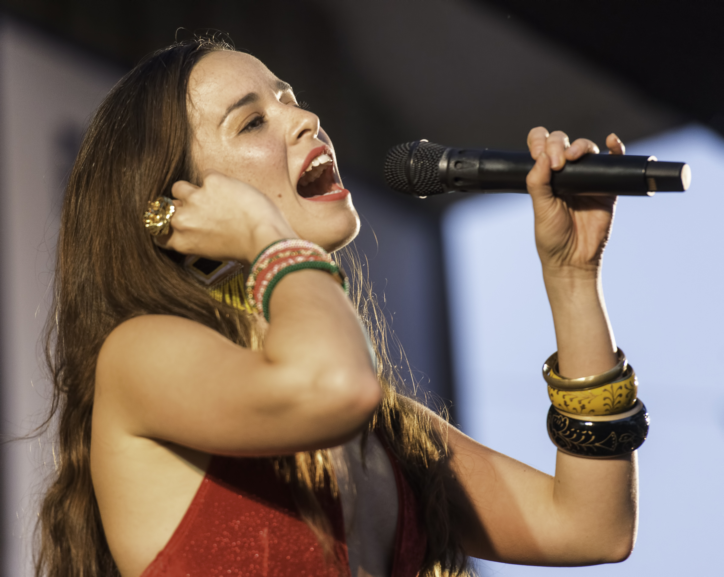 Catalina Garcia with Monsieur Perrine at the Monterey Jazz Festival