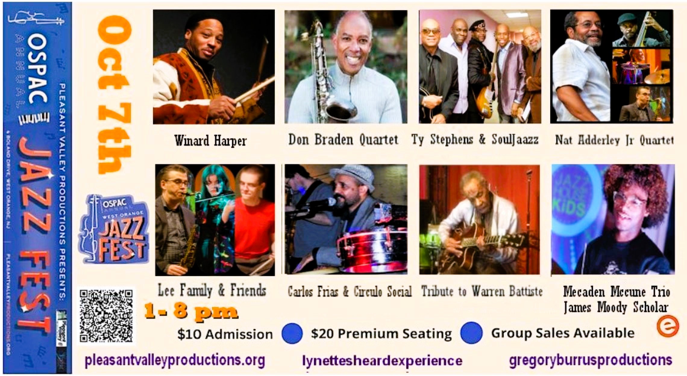 Lineup 2023 West Orange Jazz Festival at OSPAC