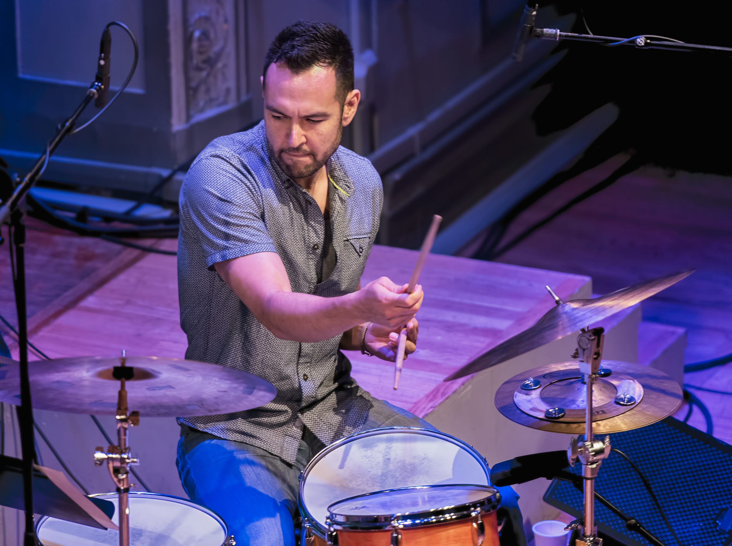 Tomas Fujiwara with Mary Halvorson's Code Girl At the Vision Festival 2018