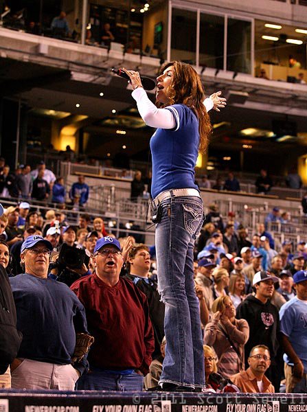 Karla Bauer sings at KC Royals - Kauffman Stadium