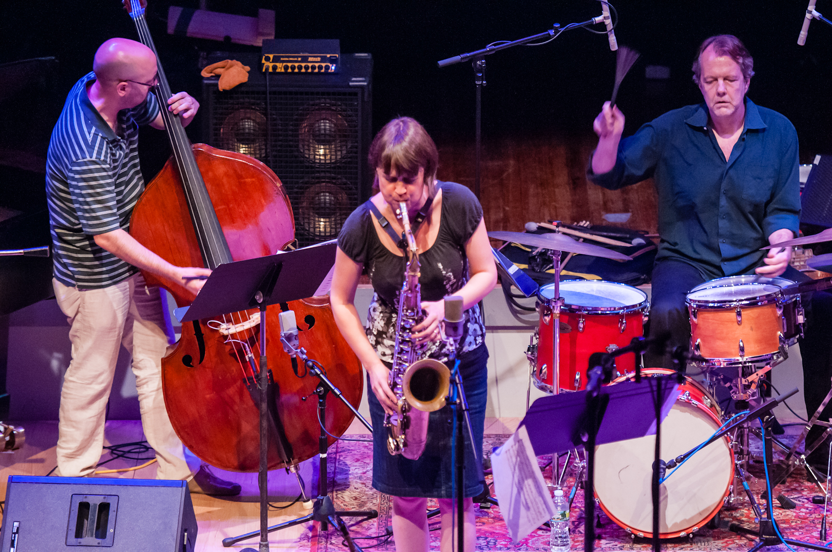 John Hebert, Ingrid Laubrock and Tom Rainey with Anti-House at the Vision Festival 2012