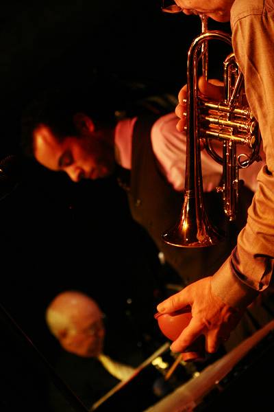 Rene Hagmann, Nicolas Maret and Jean-Loup Muller with "Swing Session" at la Ferme Marignac, Geneva, Switzerland, 2006