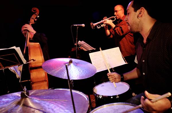 Antonio Sanchez, Ralph Alessi and Scott Colley with the "Scott Colley Quartet" at the Sud Des Alpes, Amr, Geneva, Switzerland, 2