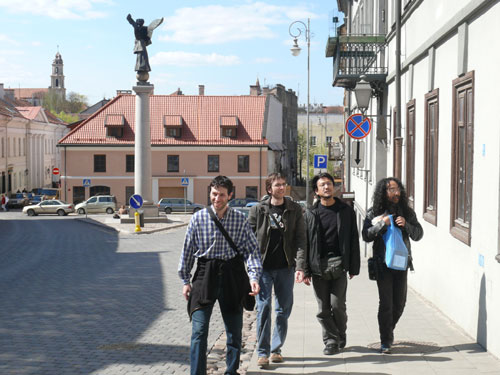 Makoto Kawabata and Tatsuya Yoshida in Vilnius Streets