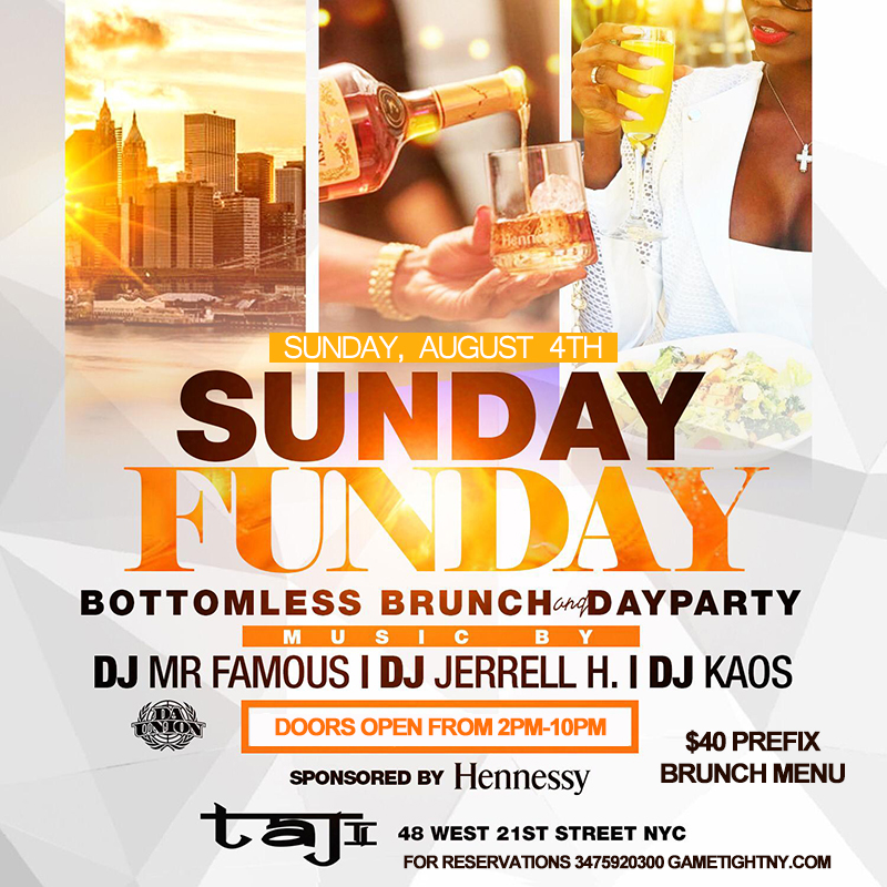Taj Lounge Nyc Sunday Funday Brunch & Day Party 2019