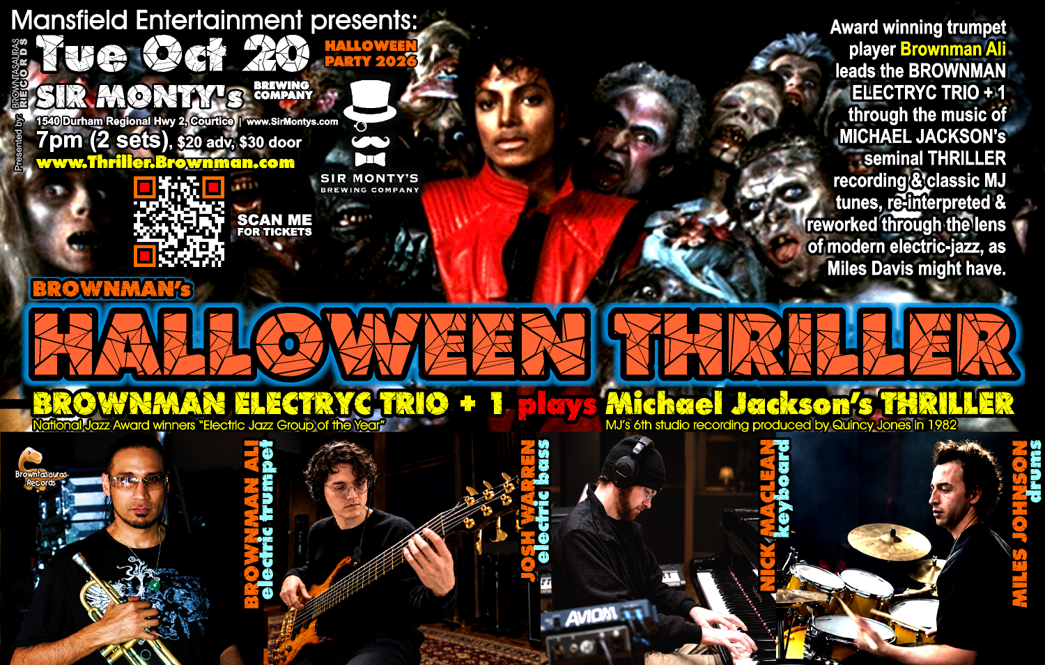Brownman's HALLOWEEN THRILLER -- Courtice tour date 2026 — jazz photo by Andrew Nicholson | All About Jazz