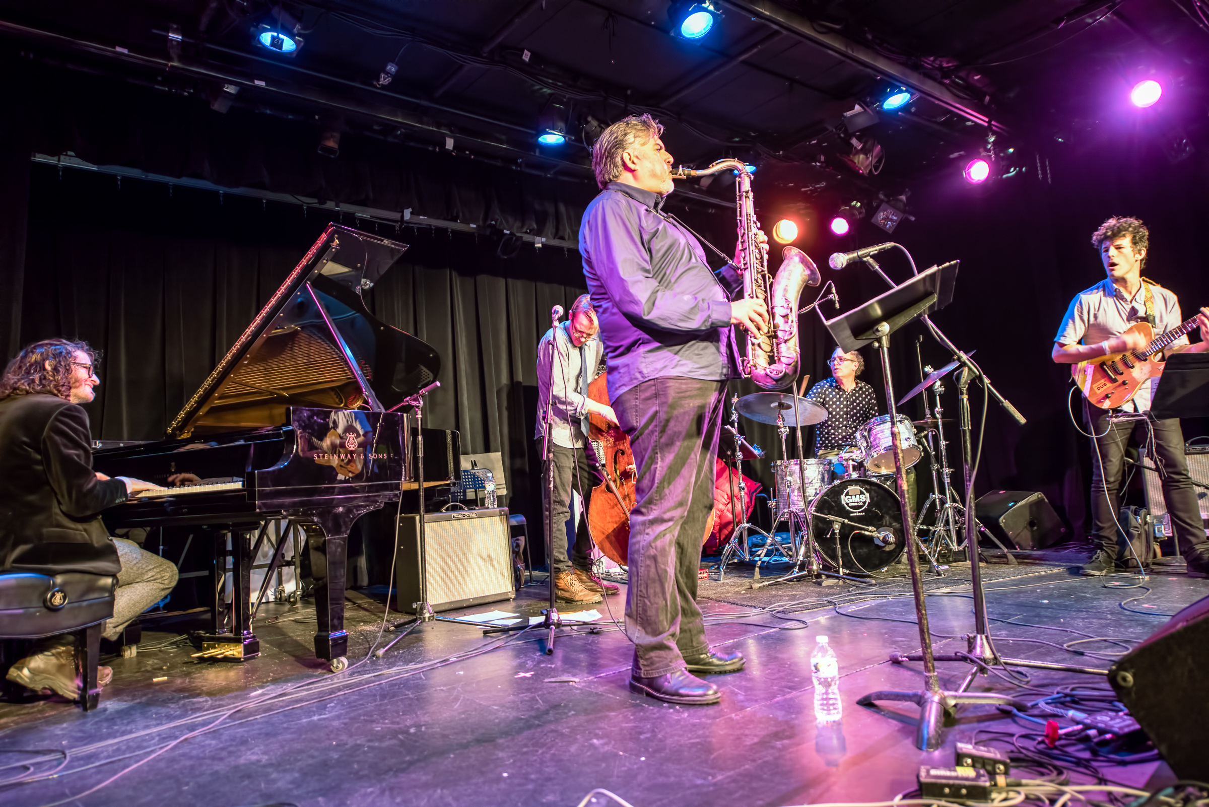 Jacob Sacks, Tony Malaby, Eivind Opsvik, Rudy Royston and Brandon Seabrook with Eivind Opsvik's Overseas at the Nyc Winter Jazzfest 2015