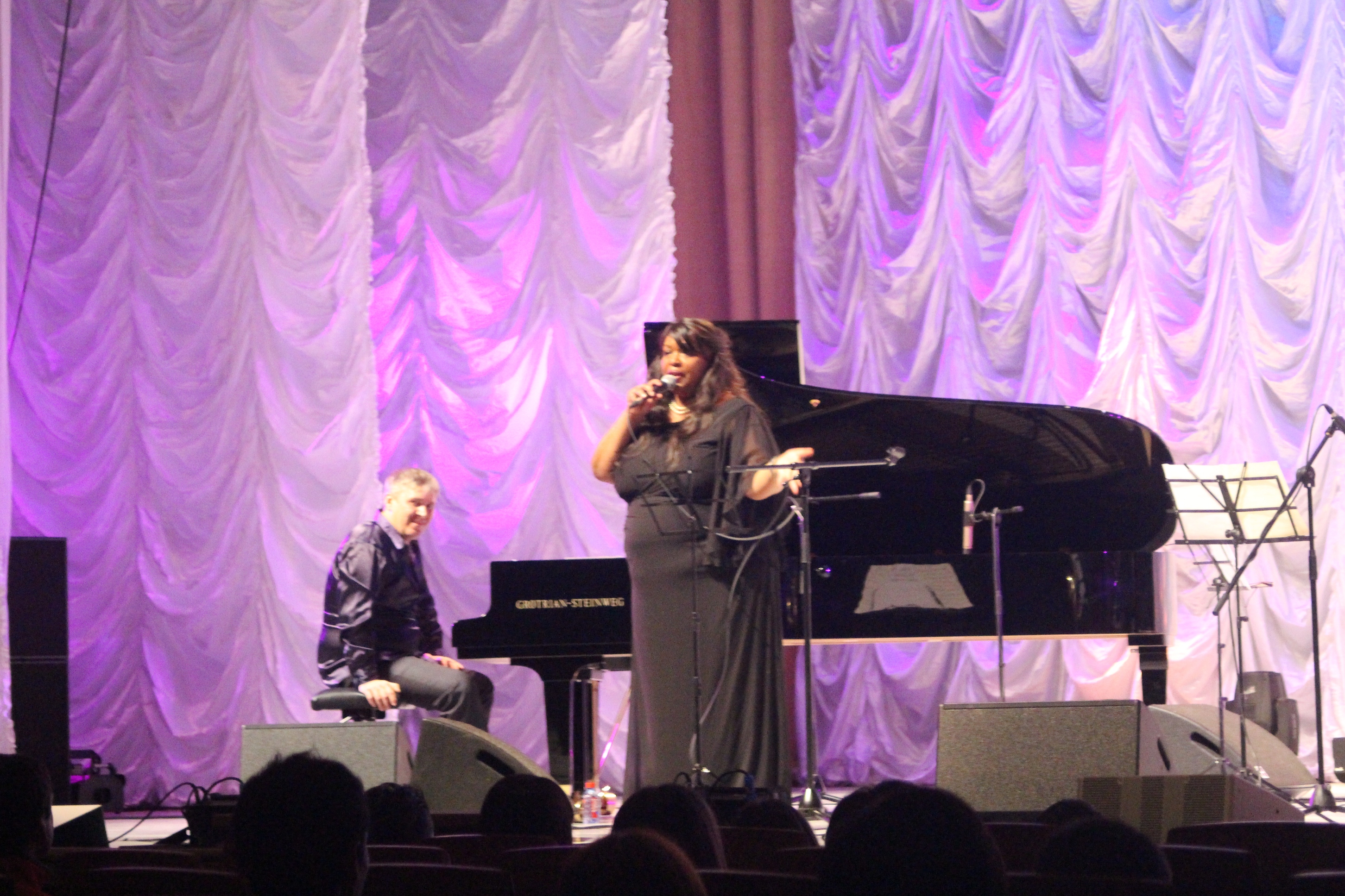 Michelle walker in concert at the philharmonic in vladivostok, russia.