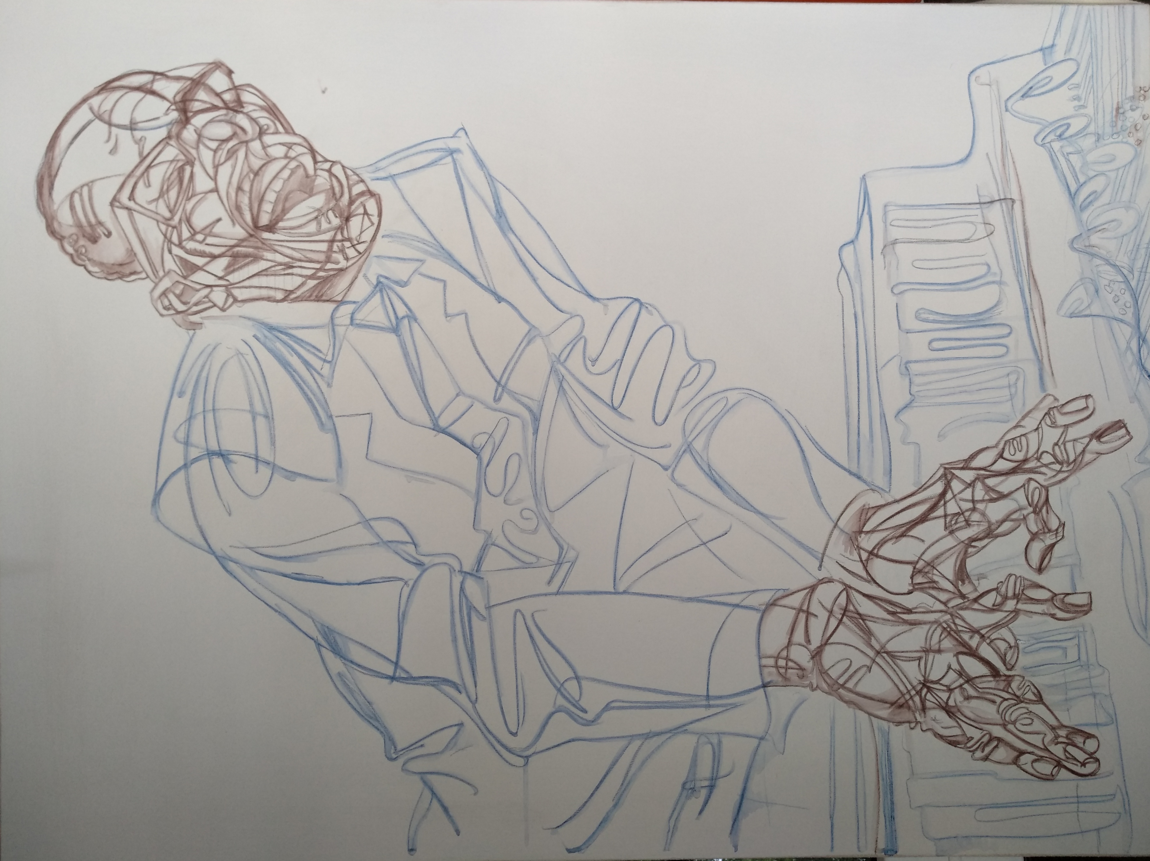 preparatory drawing for a portrait RAY CHARLES