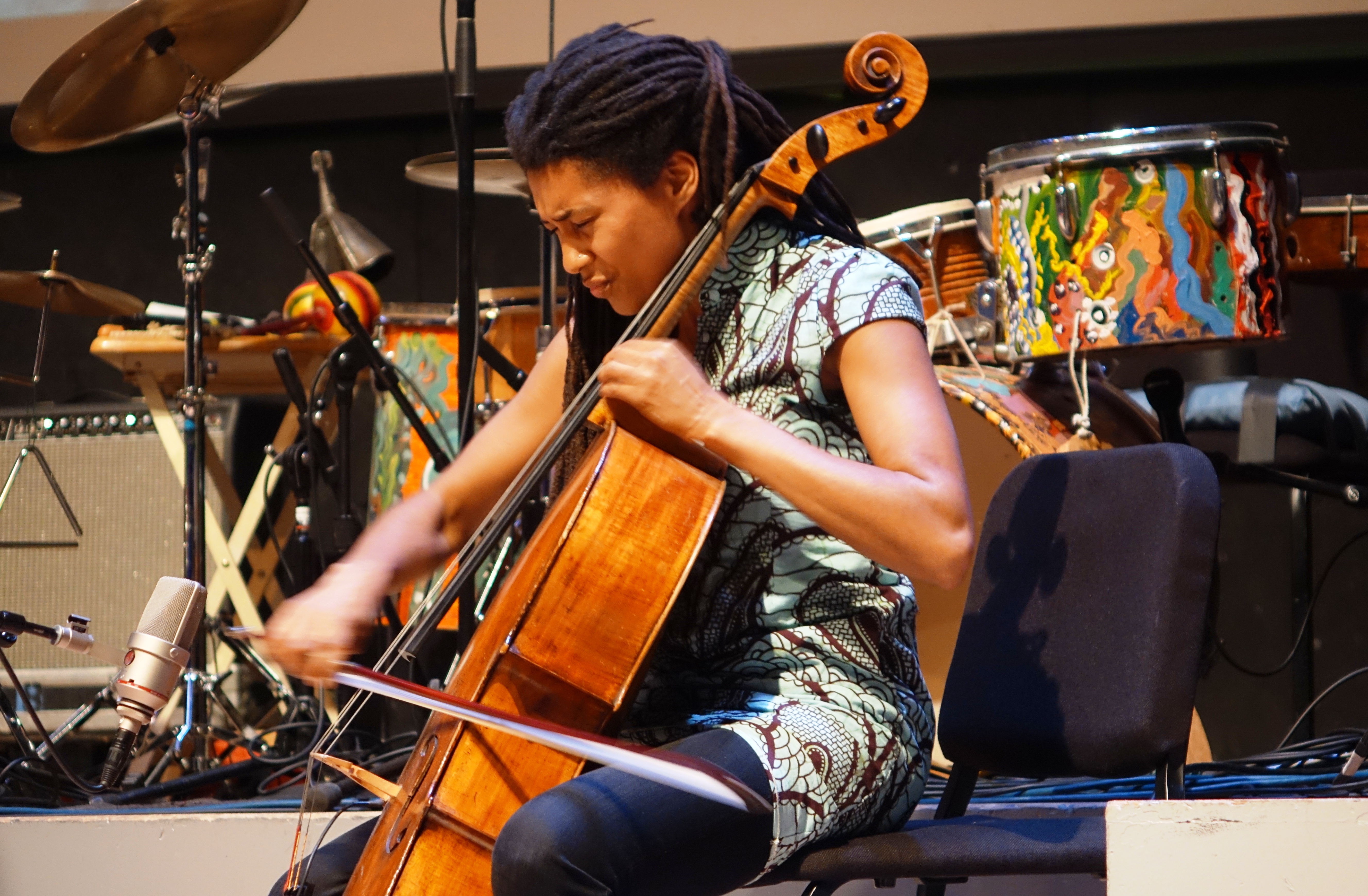 Tomeka Reid at the Vision Festival in Roulette, Brooklyn in June 2019