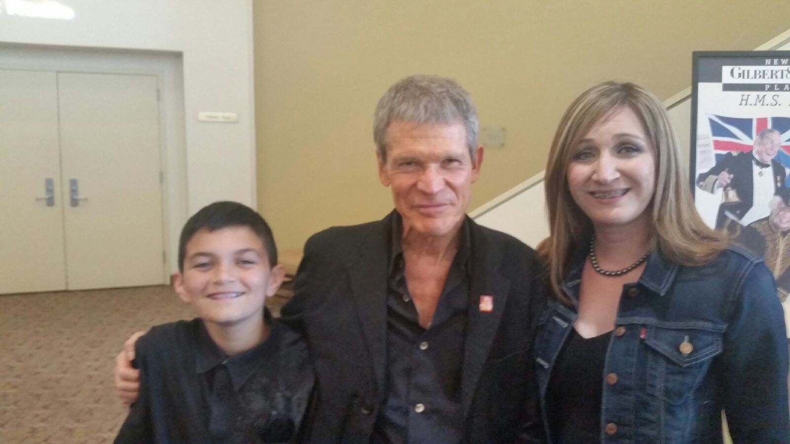 Isaac and his mom with David Sanborn