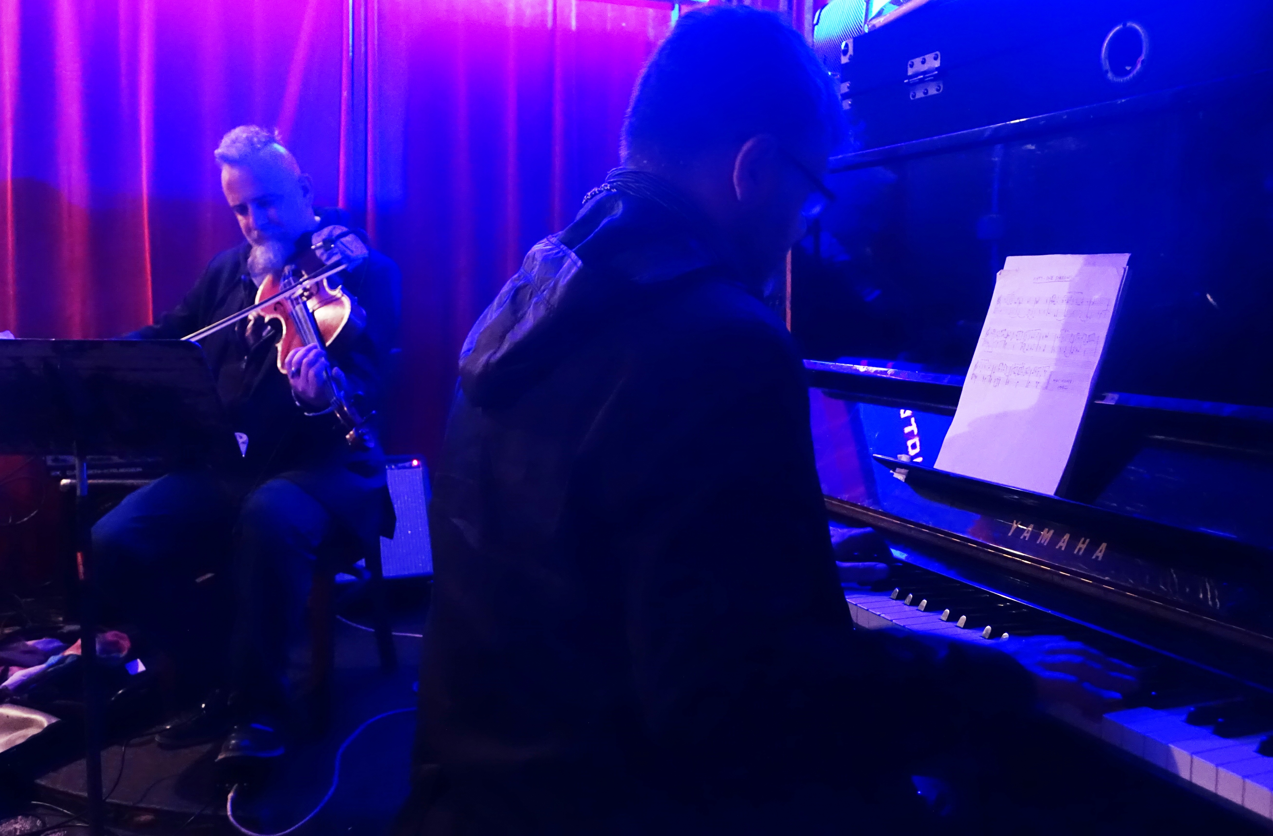 Mat Maneri and Lucian Ban at Barbes, Brooklyn in May 2018