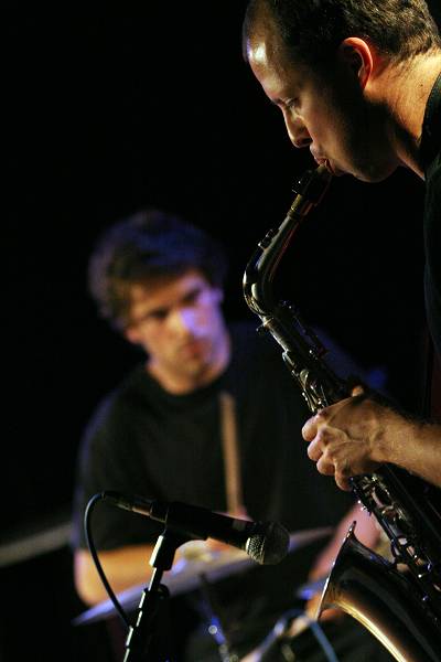 Nelson Schaer and Manuel Gesseney with "NK" at the Sud Des Alpes, Amr, Geneva, Switzerland, May 2006