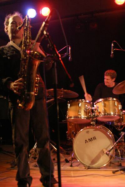 Chris Speed and Jim Black with the "Jim Black - Alasnoaxis" at the Sud Des Alpes, Amr, Geneva, Switzerland, April 2006