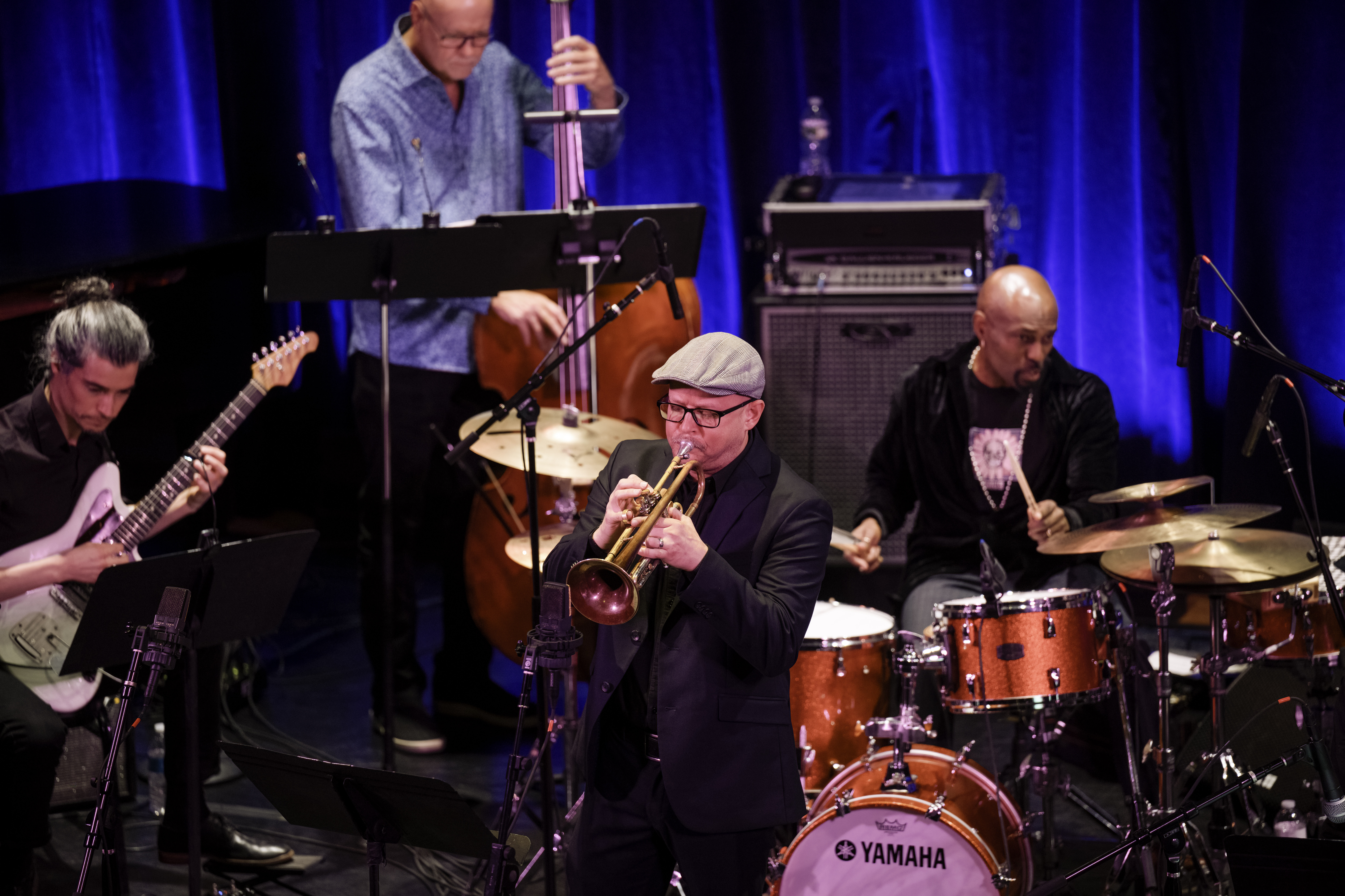 Jeff Miles, Jay Anderson, Jonathan Powell, and Clarence Penn with the Maria Schneider Orchestra At Town Hall