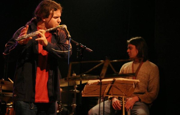 Sykvain Rohner and Sebastien Petitat in a Jam Session at the Sud Des Alpes, Amr, Geneva, Switzerland,2005