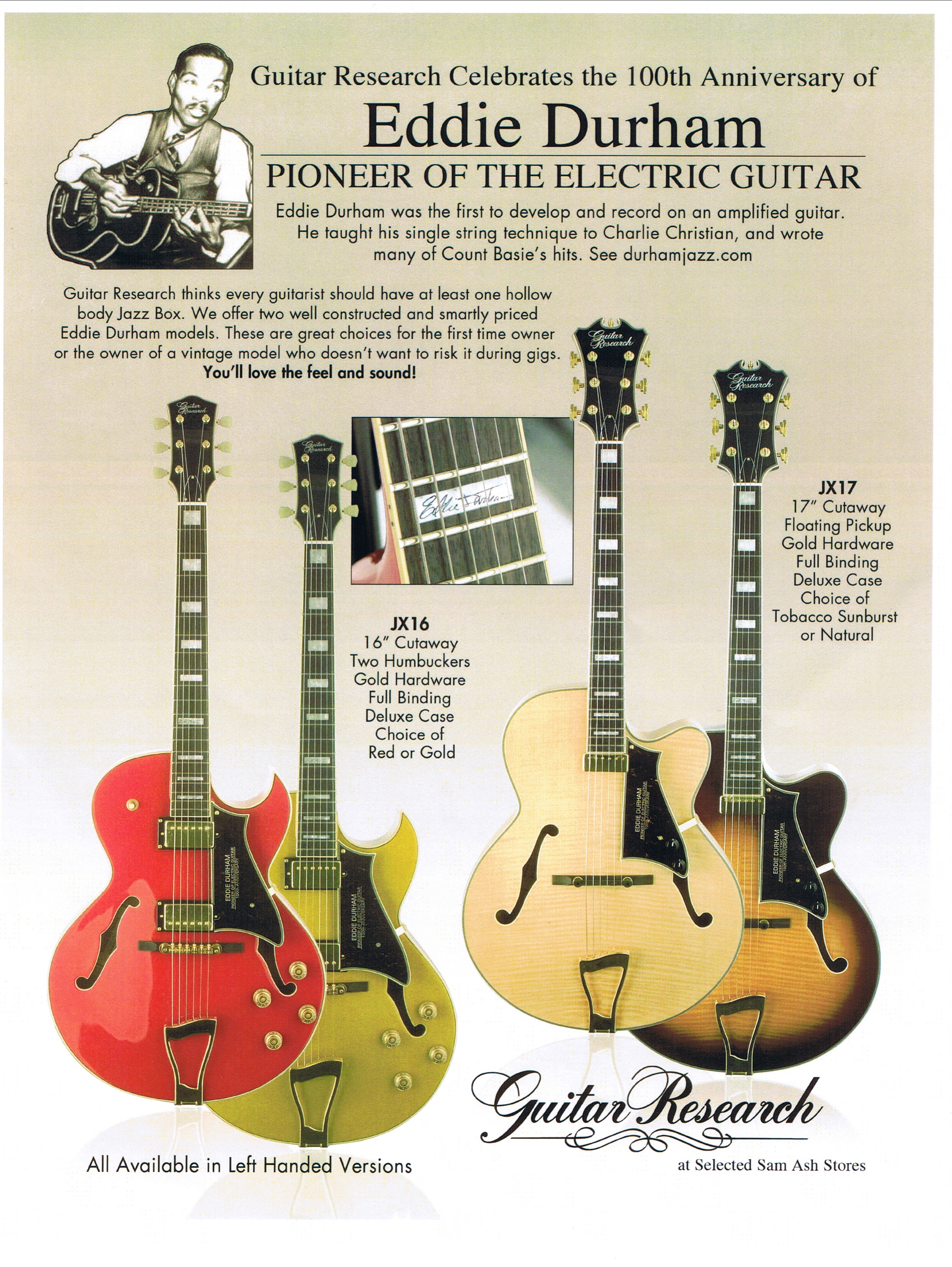 Sam Ash Music Stores Releases Commemorative Guitars Honoring Eddie Durham