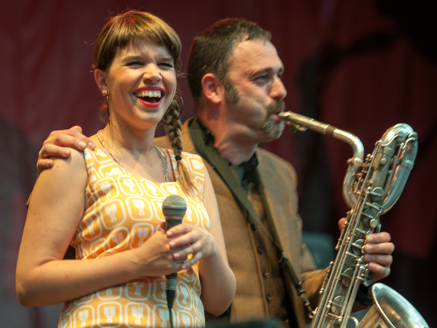 Lien de Greef AKA Lady Linn and Marc de Maeseneer with Lady Linn and Her Magnificent Seven at the Montreal International Jazz Festival 2012