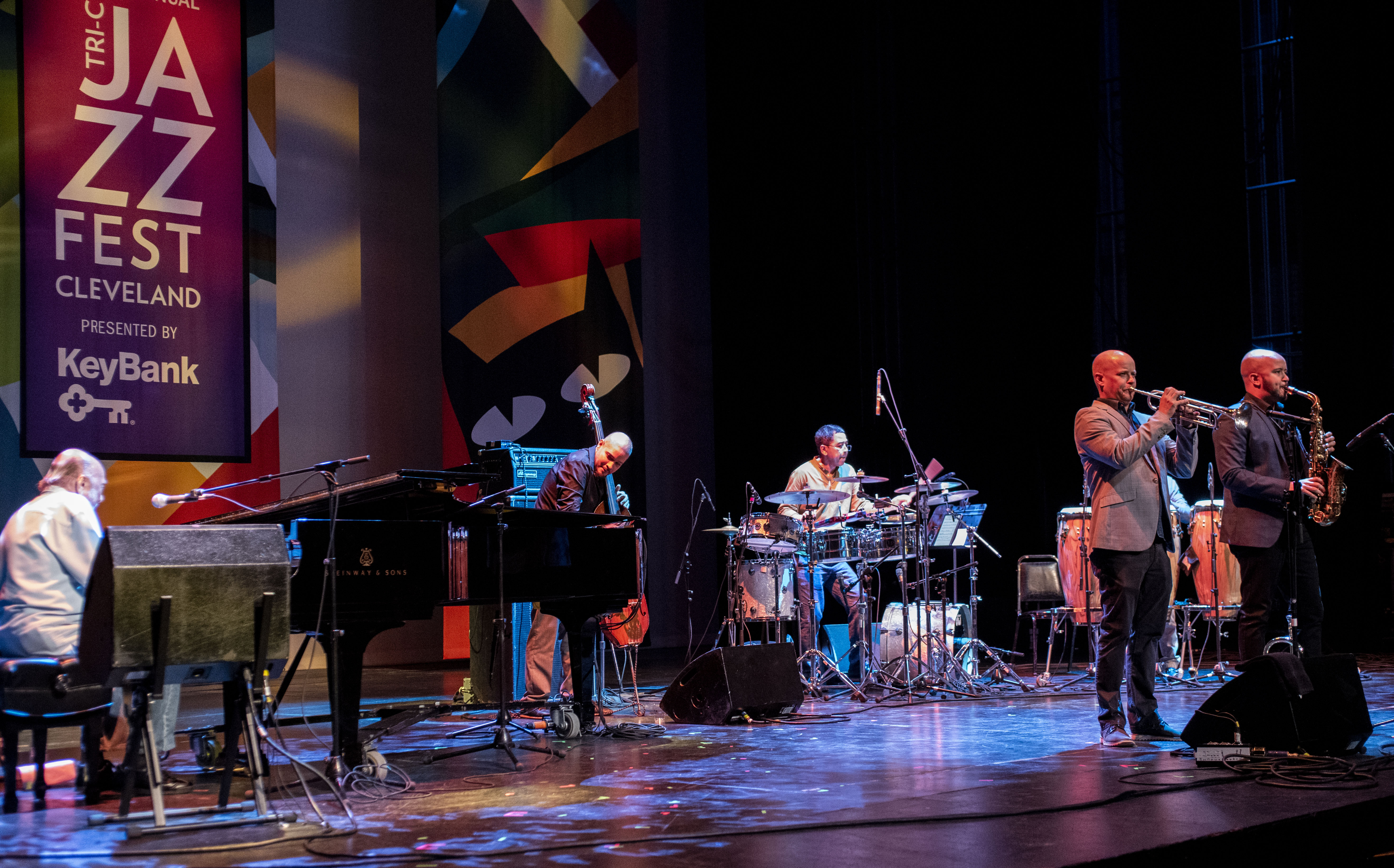 Eddie Palmieri, Luques Curtis, Luis Quintero, Jonathan Powell, and Louis Fouche