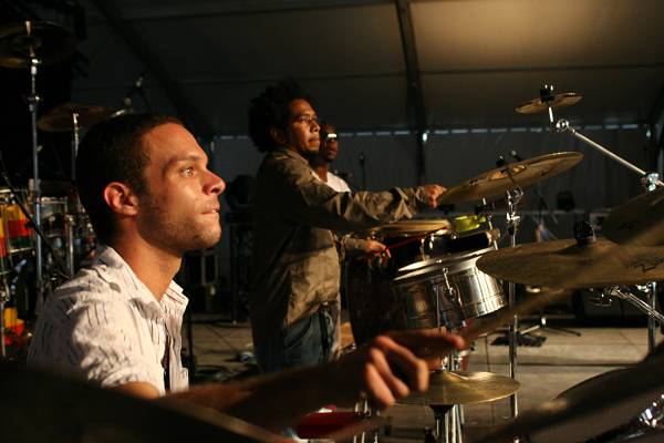 Cyril Regamey and Edwin Sanz with "Batambo" During the Soundcheck at the Swiss World Festival, Vernier, Geneva, Switzerland, 200