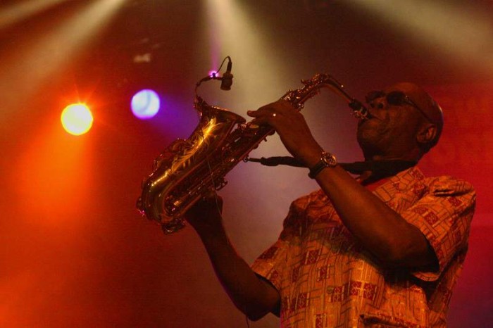 Manu Dibango at the Swiss World Music Festival, Vernier, Geneva, Switzerland,2005