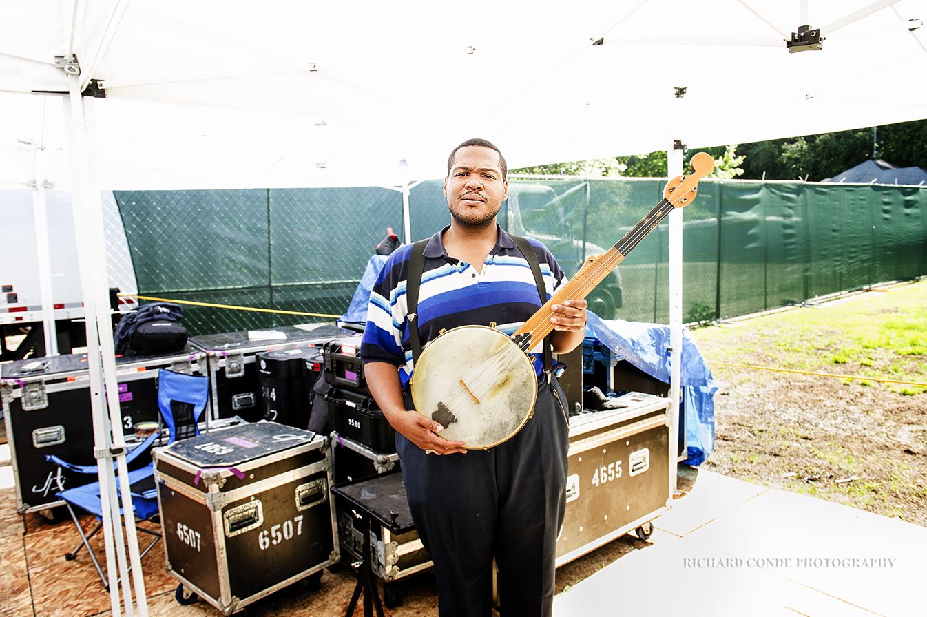 Blind Boy Paxton backstage at the Freihofer Saratoga Jazz Festival 2017