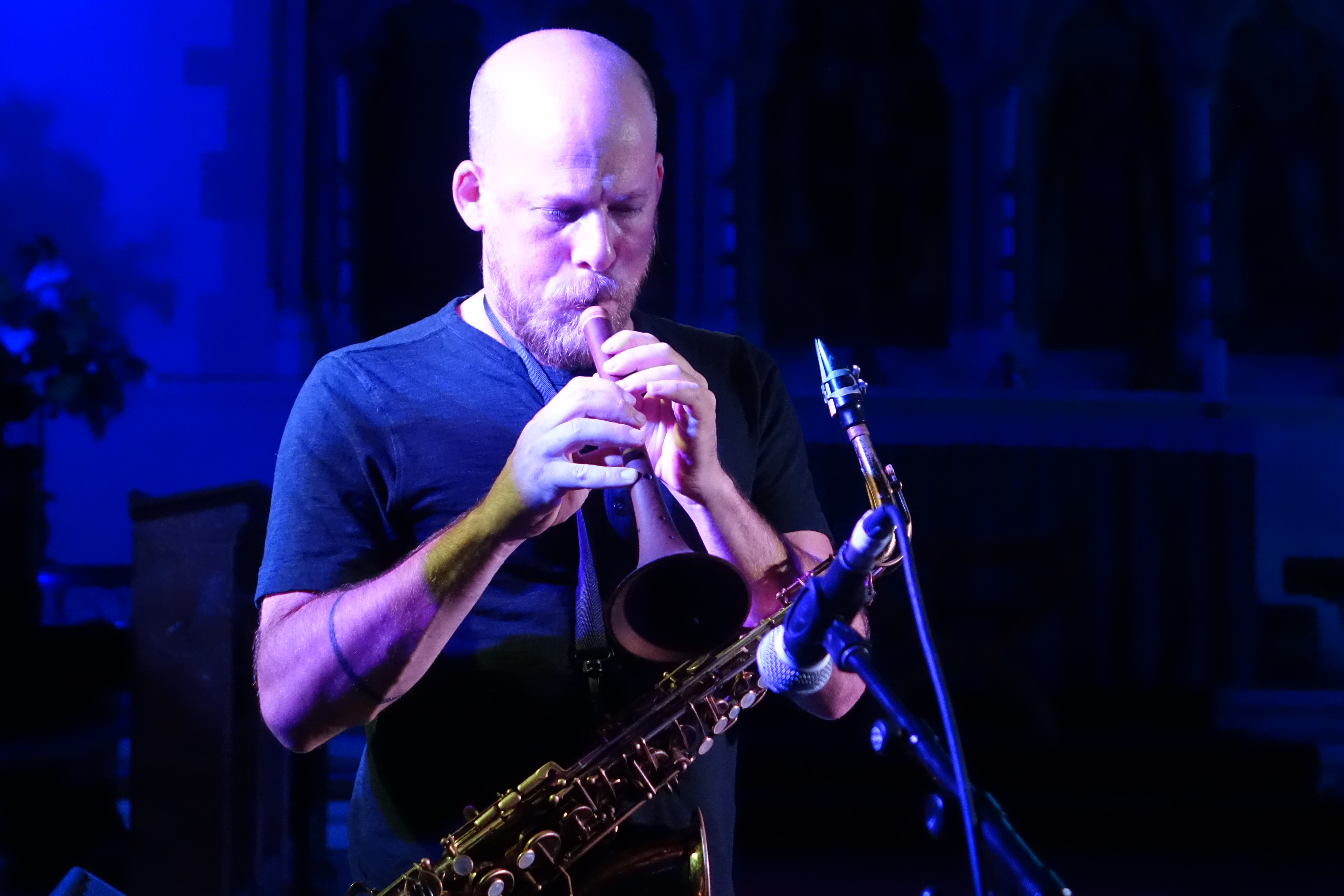 Keir Neuringer at Brighton Alternative Jazz Festival in October 2018