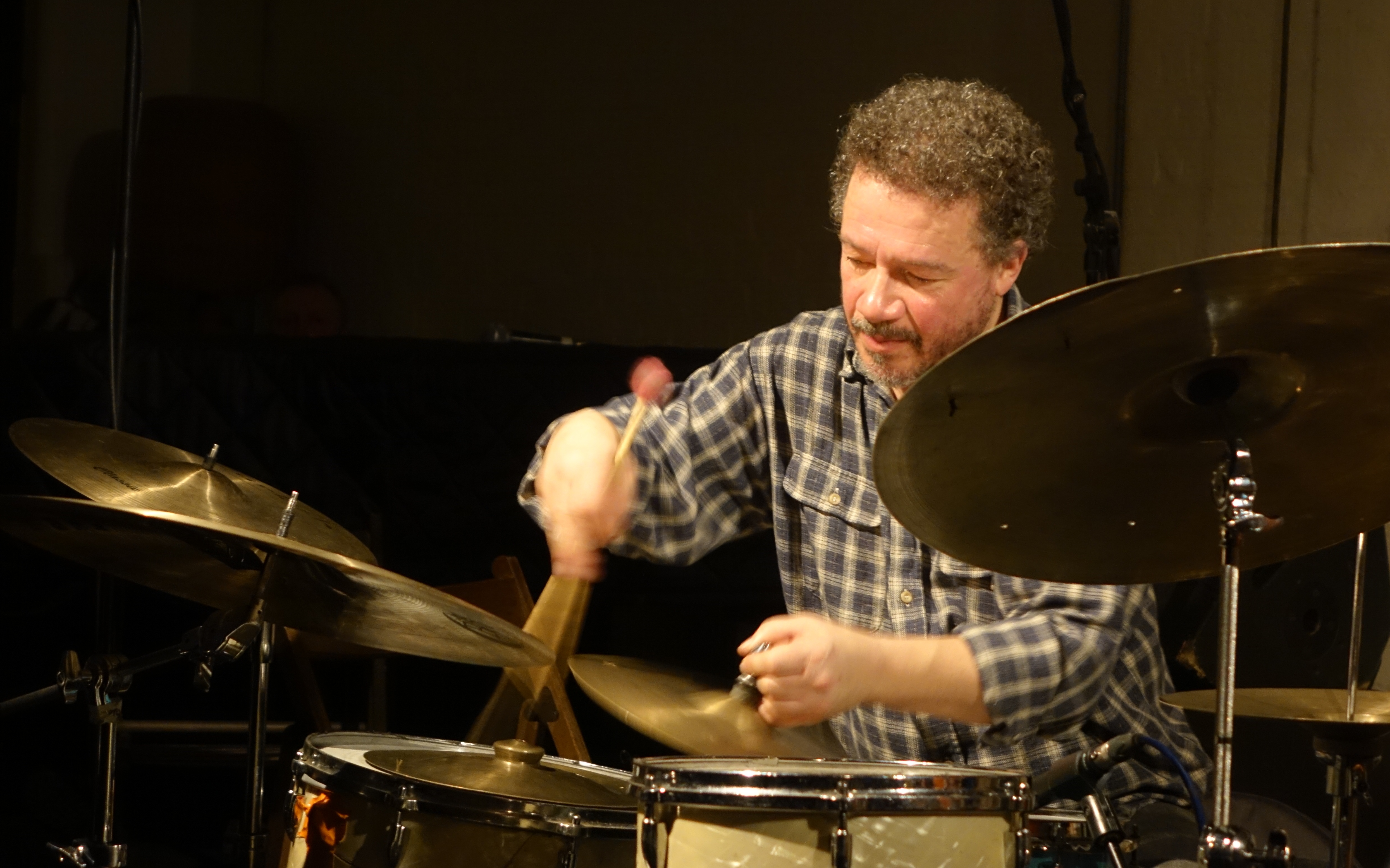 Mark Sanders at Cafe Oto, London in February 2019