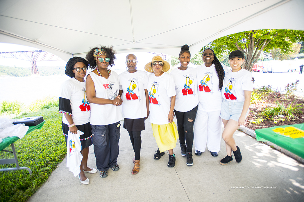 Jazz in the Valley founder Greer Smith with festival volunteers  at the 2017 Jazz in the Valley Jazz Festival