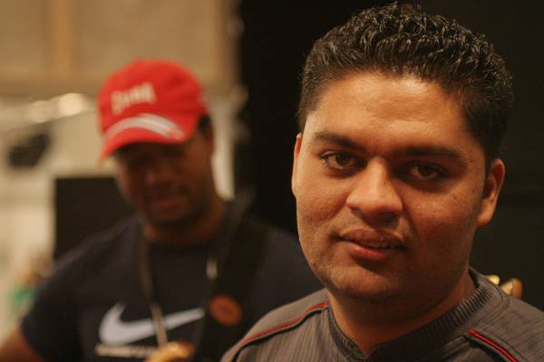 Munir Memedov and Michel Valdez with "Batambo" 'S Soundcheck at the Kilimandjaro Festival, Thonon-Les-Bains, France, 2005