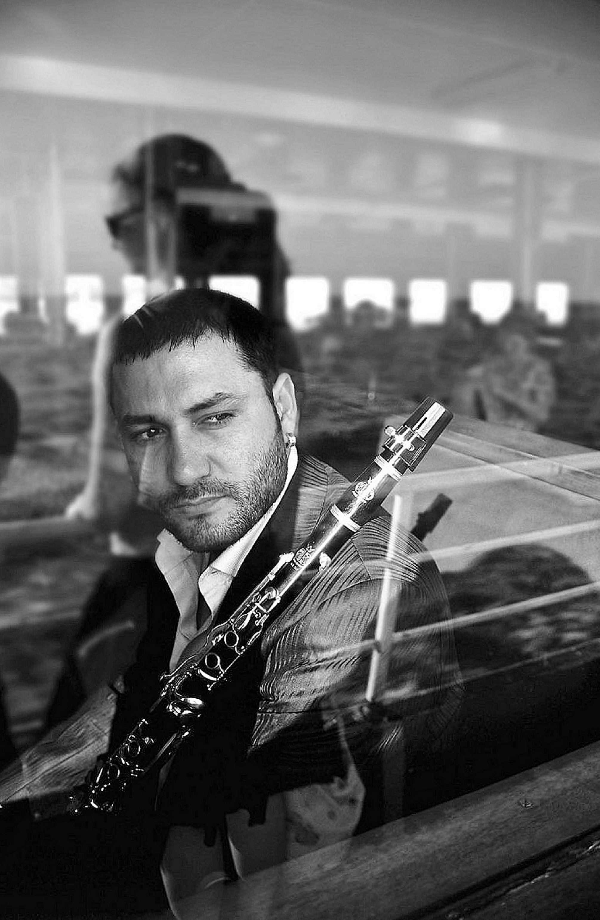 Hüsnü Şenlendirici, with Clarinet, on Istanbul Ferry