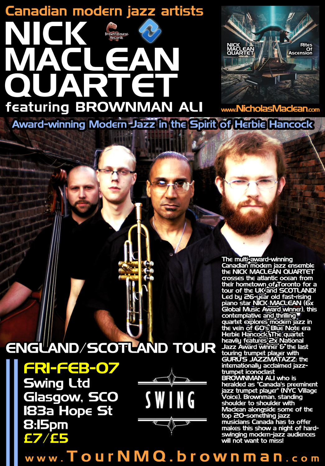 NICK MACLEAN QUARTET Feat. BROWNMAN ALI (Glasgow)