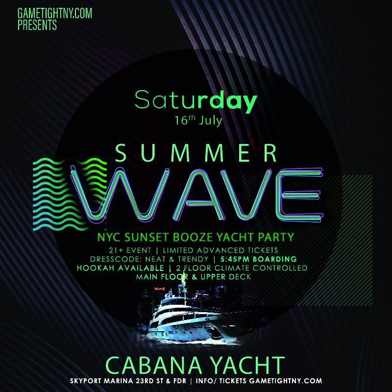 Summer Wave Nyc Sunset Booze Cruise Cabana Yacht Party 2022