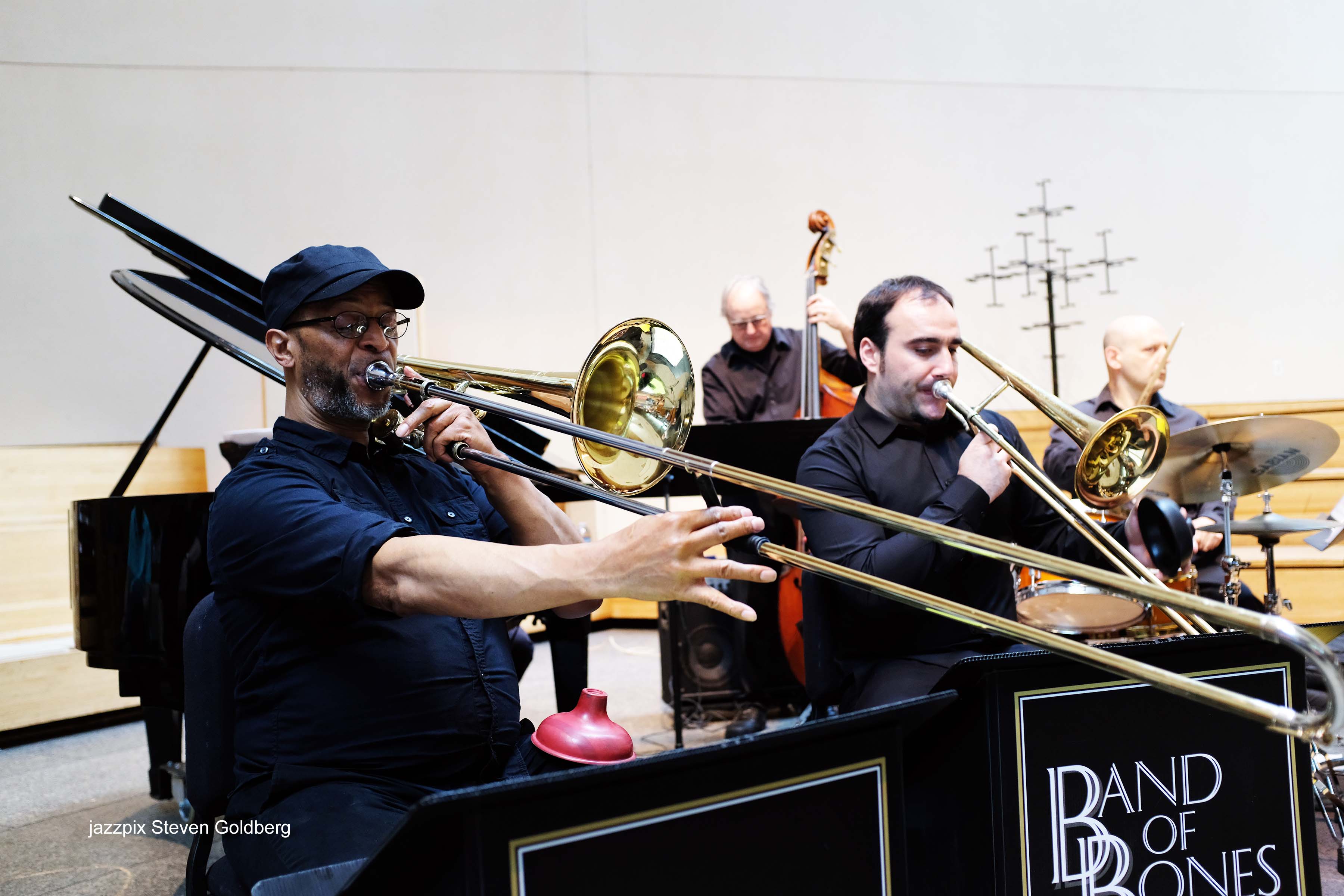 Ron Wilkonson (l) with The Band of Bones
