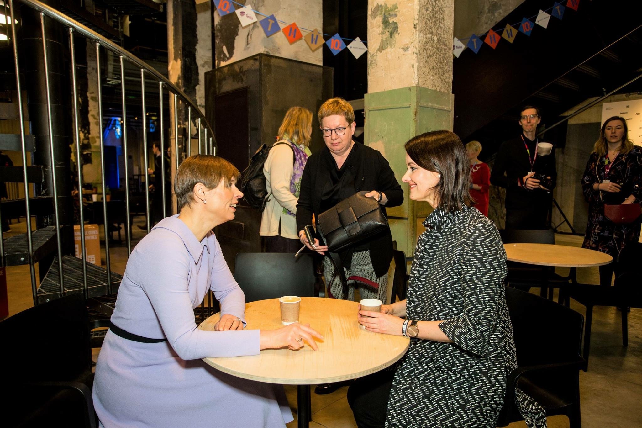Kersti Kaljulaid, president of Estonia, with Helen Sildna, director of TMW