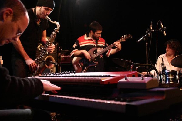 Michel Wintsch, Guillaume Perret, Cyril Moulas and Beatrice Graf with "Quartier Lointain + Guillaume Perret" at L'Ecurie, Geneva