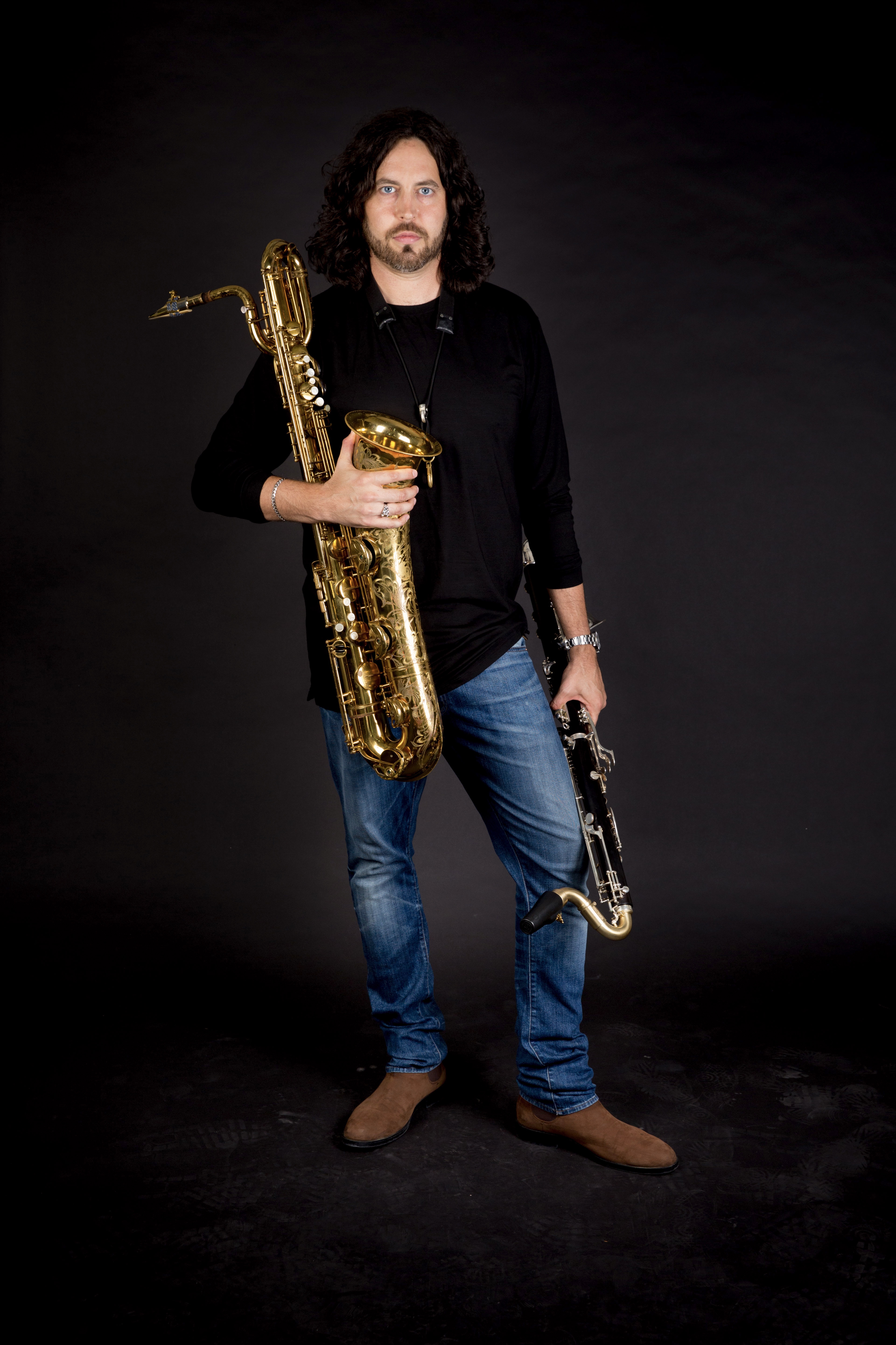 Brian Landrus 2018 with bari & bass clarinet