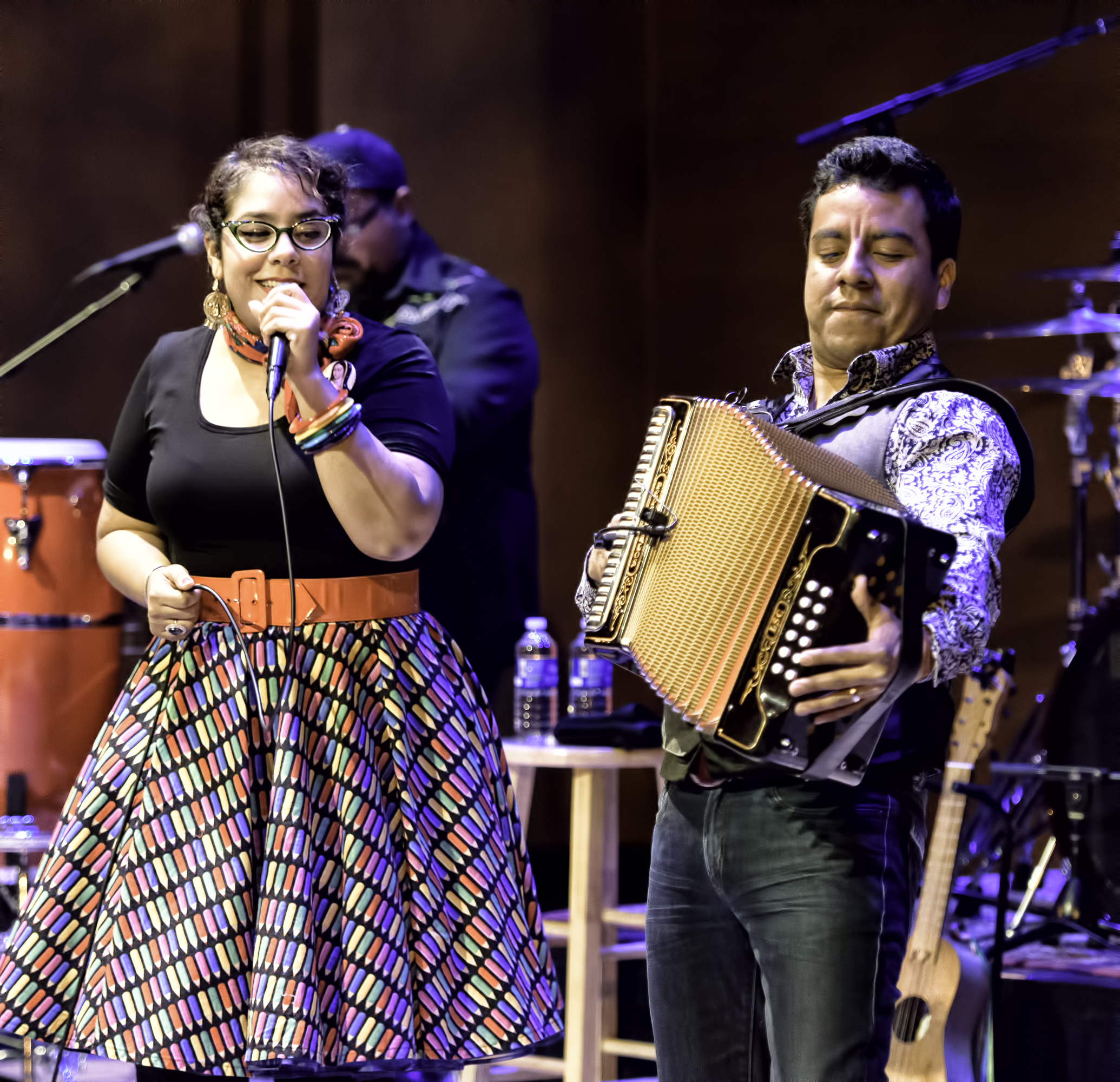 La Marisoul And Jose Carlos With Santa Cecilia At The Musical Instrument Museum (mim) In Phoenix