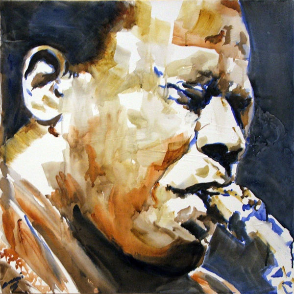 Wayne Shorter - Dim60x60cm - Watercolor on Canvas Prepared with Acrylic Primer