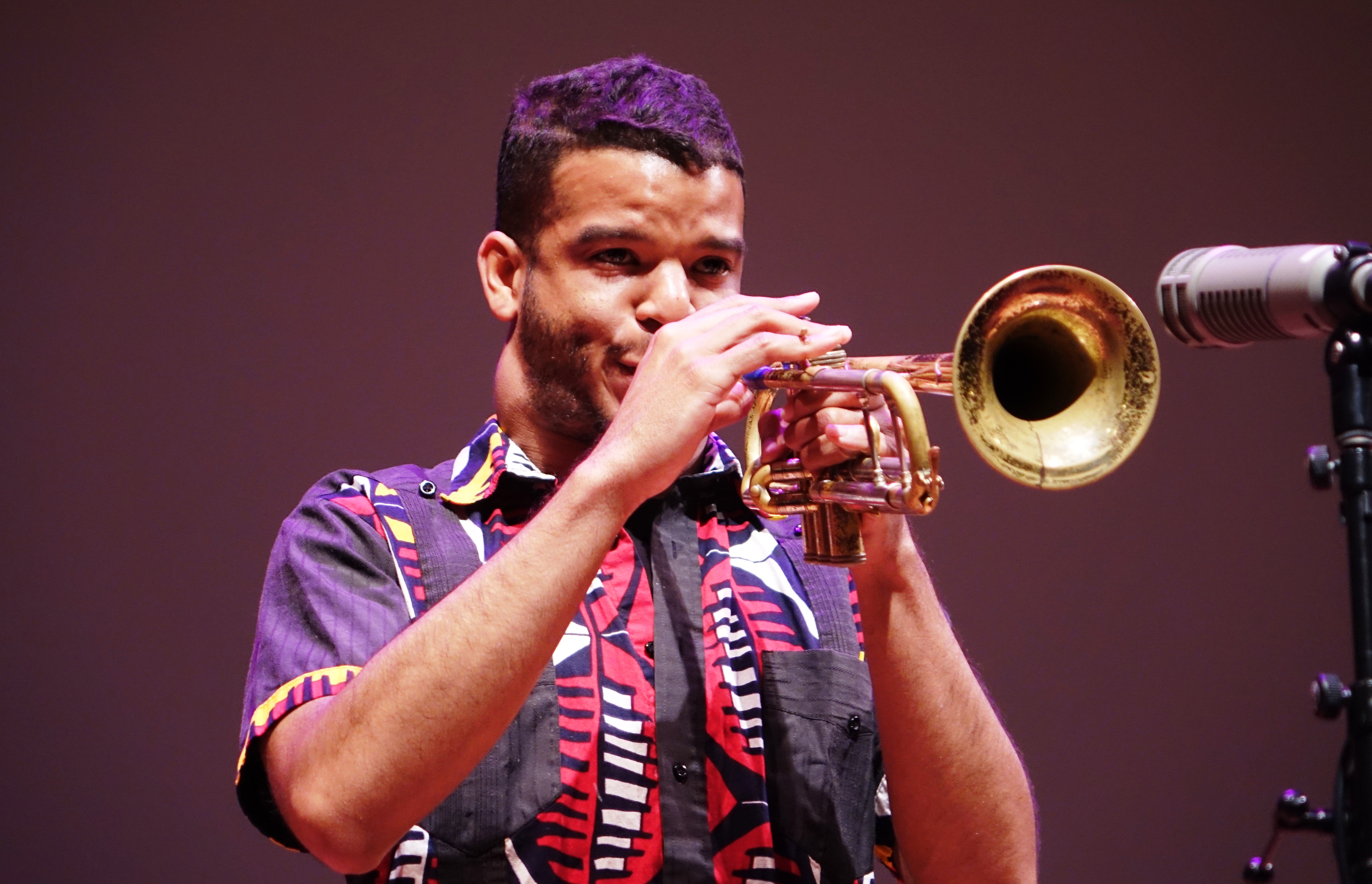 Aquiles Navarro at the Vision Festival at Roulette, Brooklyn in May 2018