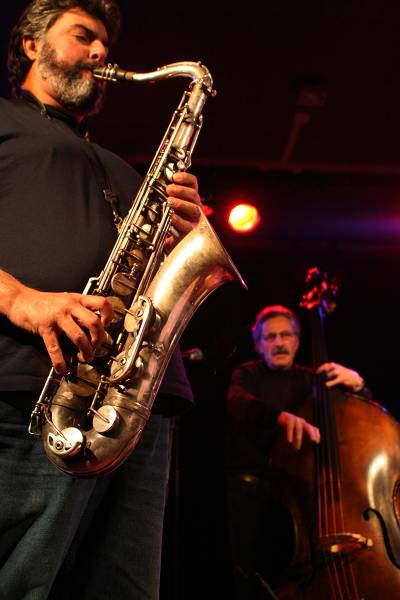 Tonymalaby and Mario Pavone with "Mario Pavone - Orange" at the Sud Des Alpes, Amr, Geneva, Switzerland, 2006