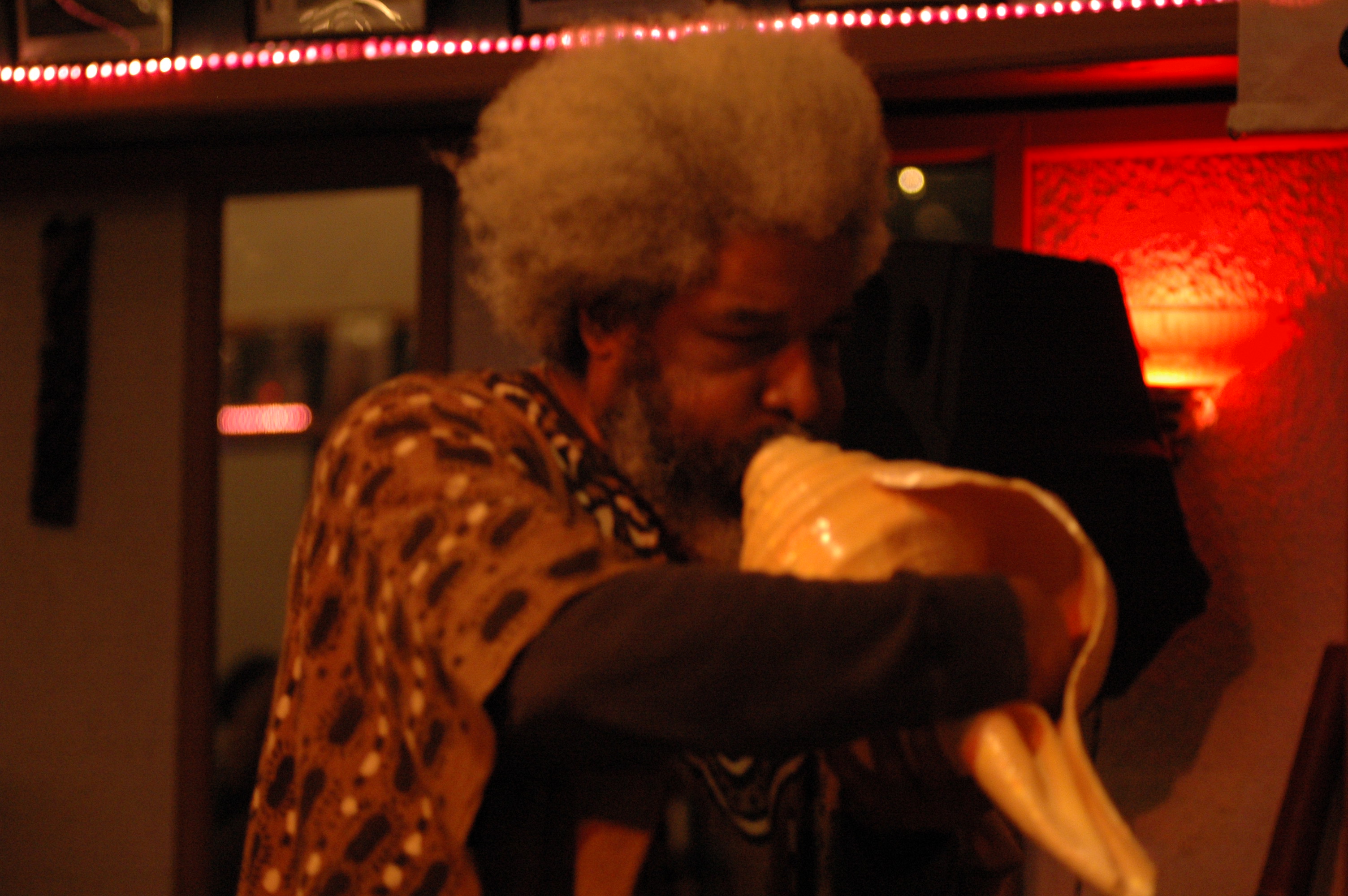 Harold E. Smith Playing the Conch Shell at Jazzbridge Event