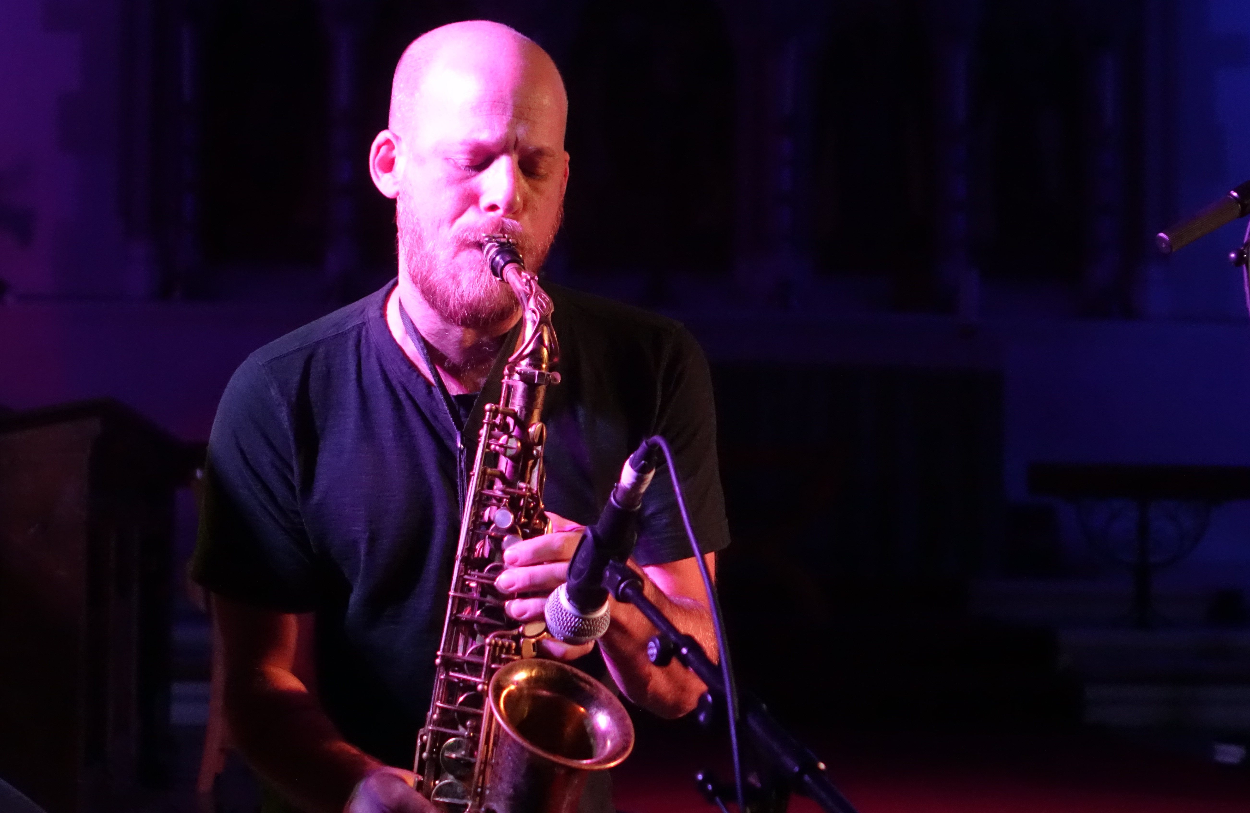 Keir Neuringer at Brighton Alternative Jazz Festival in October 2018