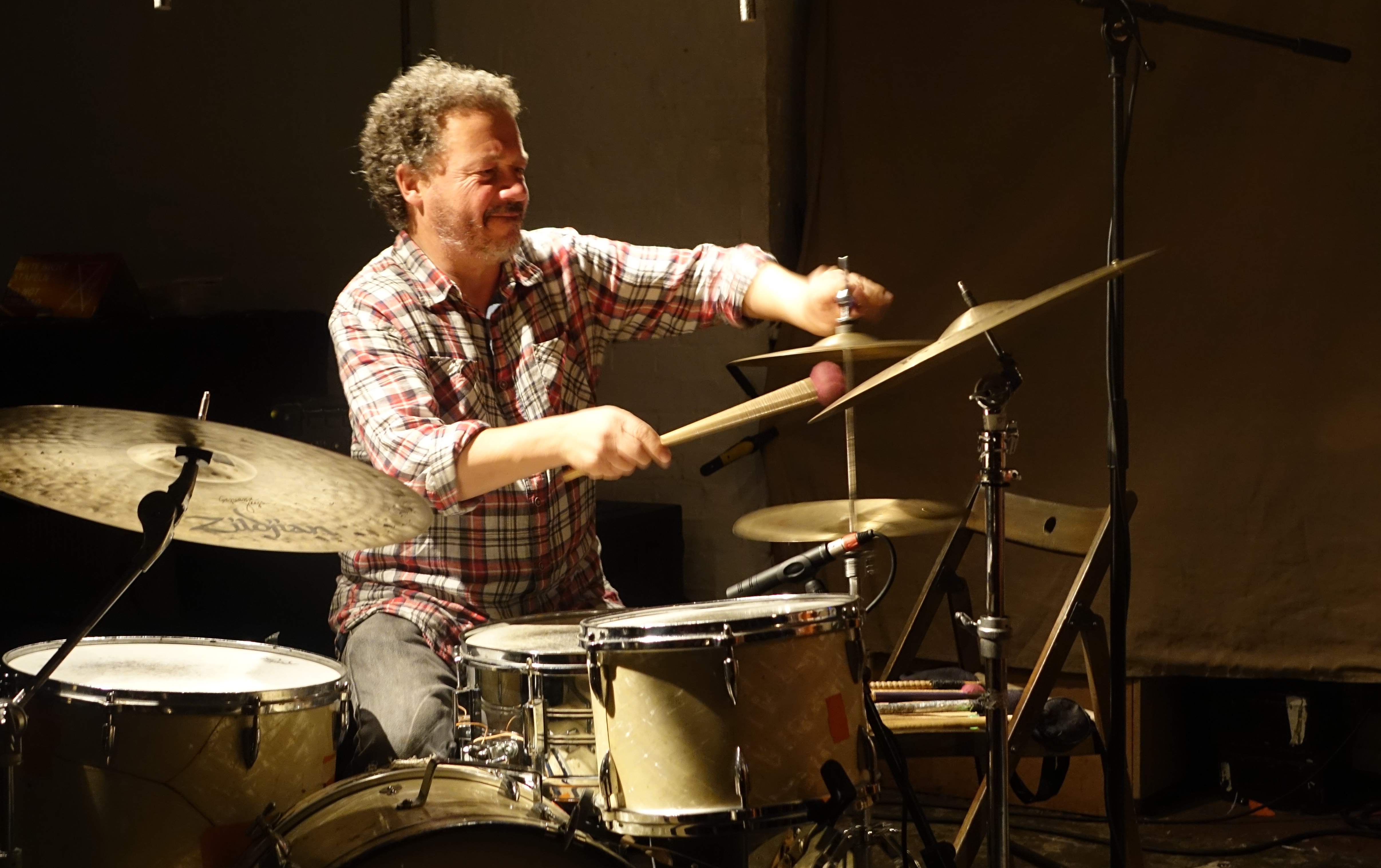 Mark Sanders at Cafe Oto, London in July 2019