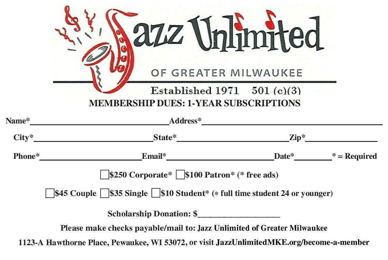 Jazz Unlimited member application